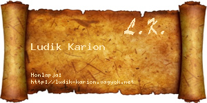 Ludik Karion névjegykártya